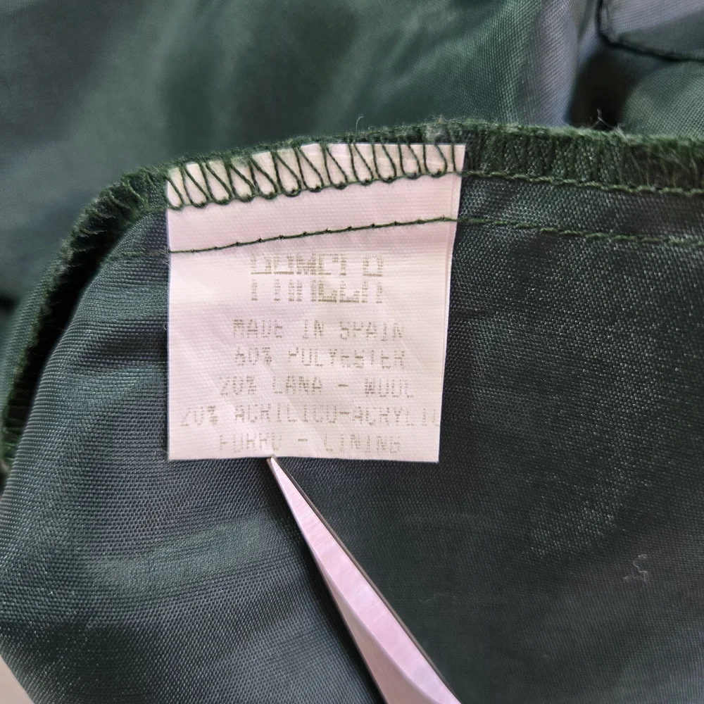 Pamela Chicas Girls Green Sleeveless Heart Gingham Accent Wool Dress 5 Vtg Spain